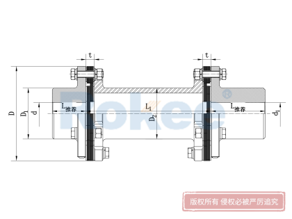 JMIIJ带中间轴双膜片联轴器