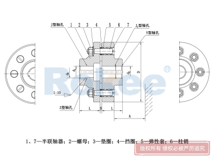 LT弹性销套联轴器